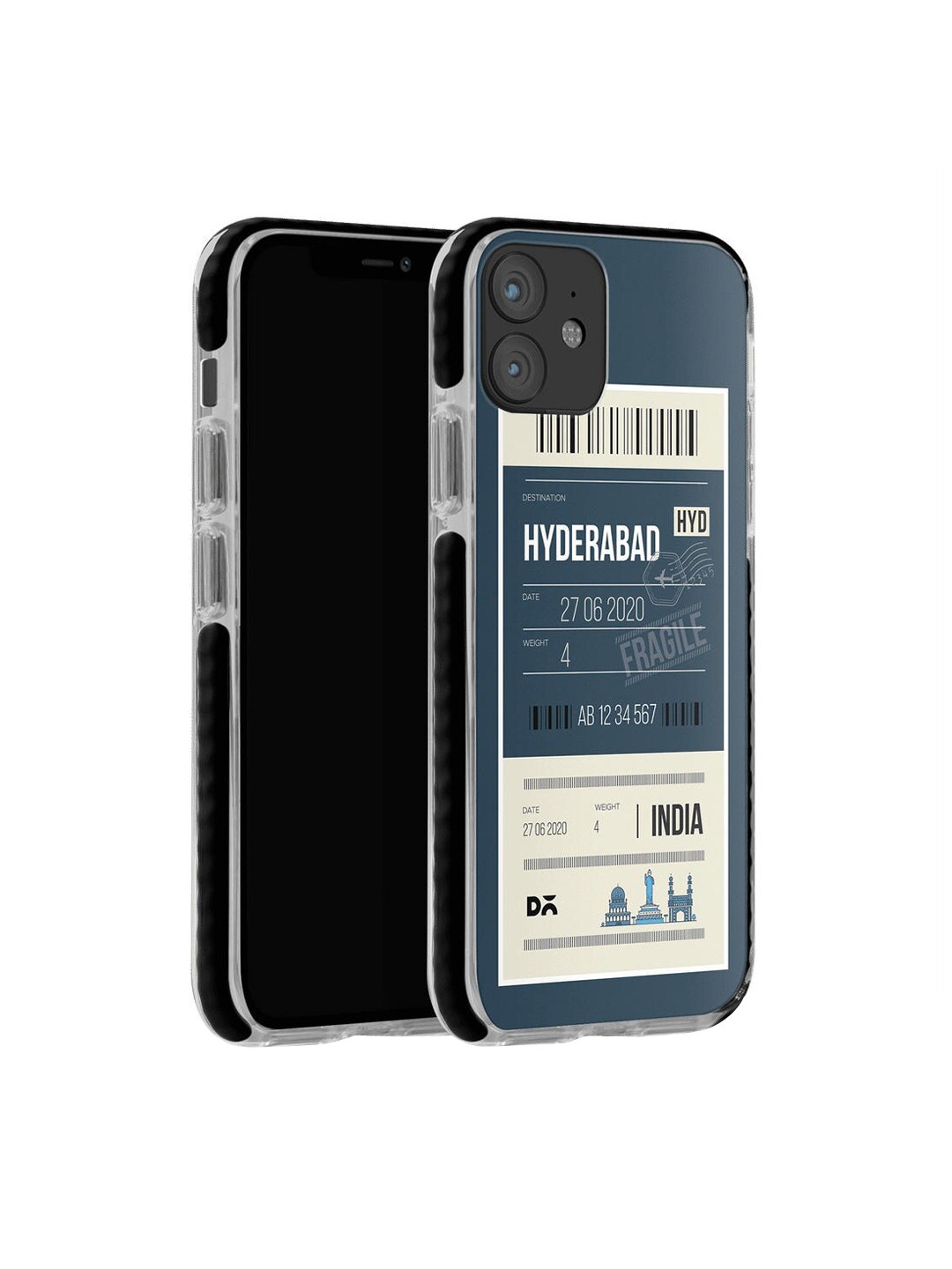 

DailyObjects Blue & White Hyderabad City Tag Stride iPhone 12 Back Case