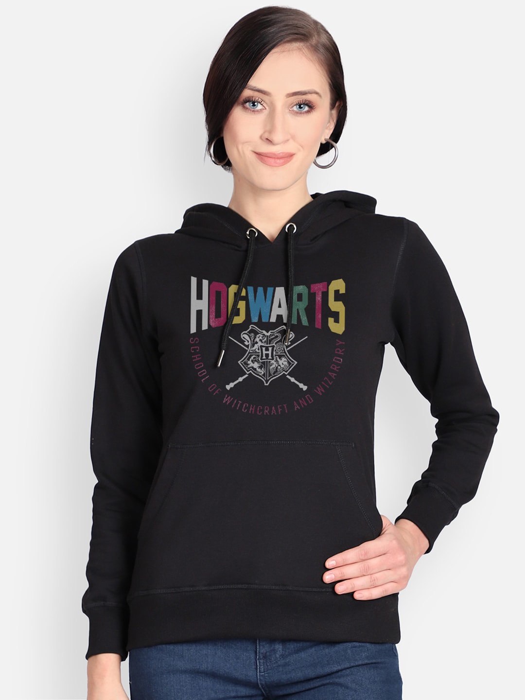 

Free Authority Women Black & Maroon Harry Potter Printed Hooded Sweatshirt