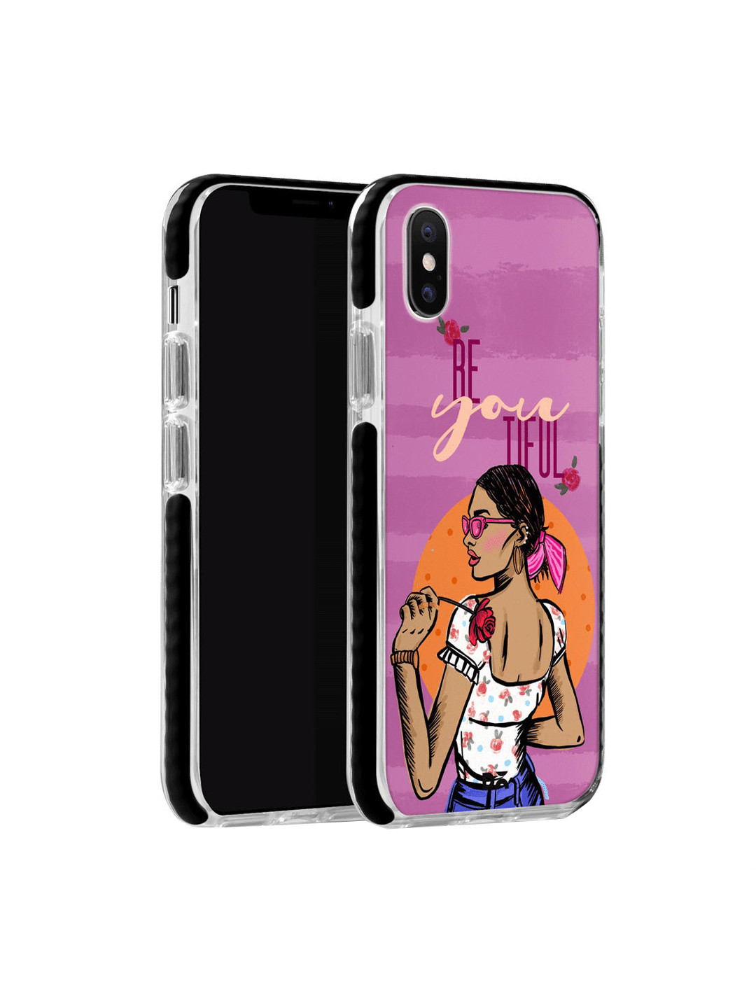 

DailyObjects Purple & Orange Be You Tiful Stride iPhone X Back Cover