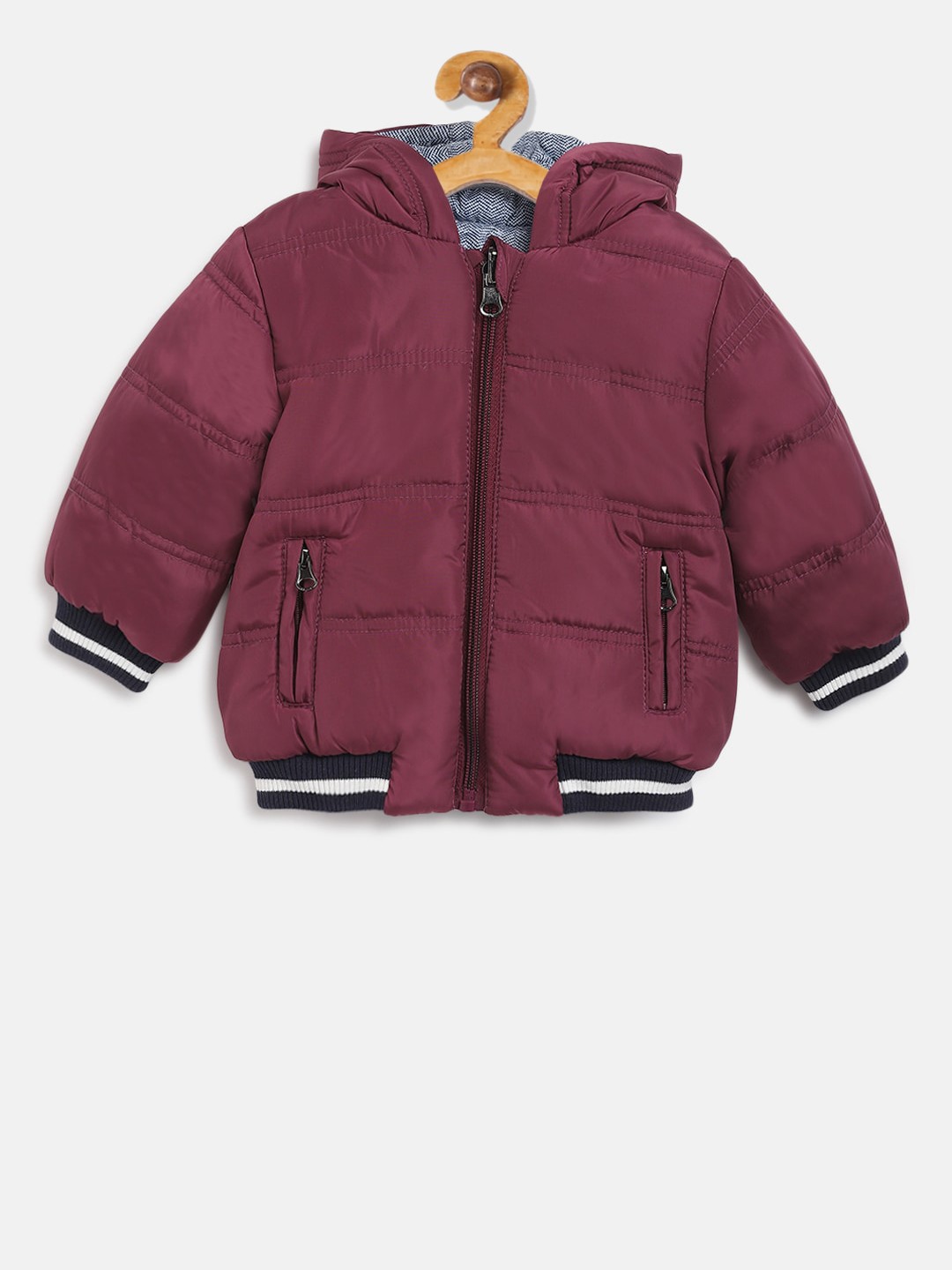 

Chicco Boys Burgundy Printed Reversible Puffer Jacket