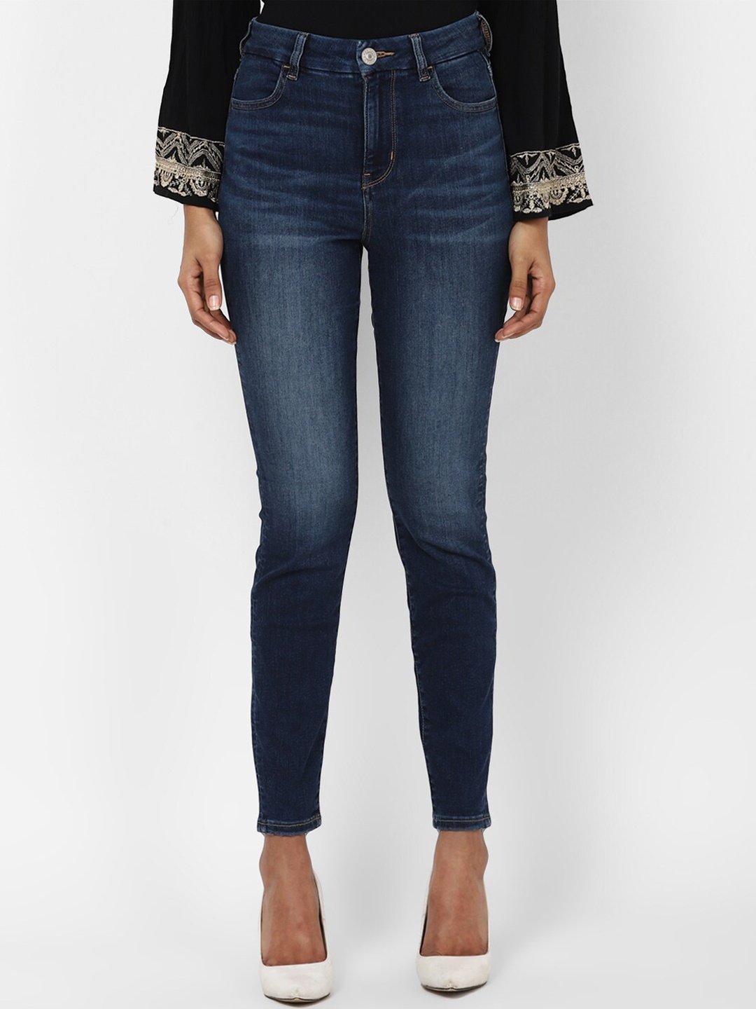

AMERICAN EAGLE OUTFITTERS Women Blue Slim Fit High-Rise Clean Look Jeans