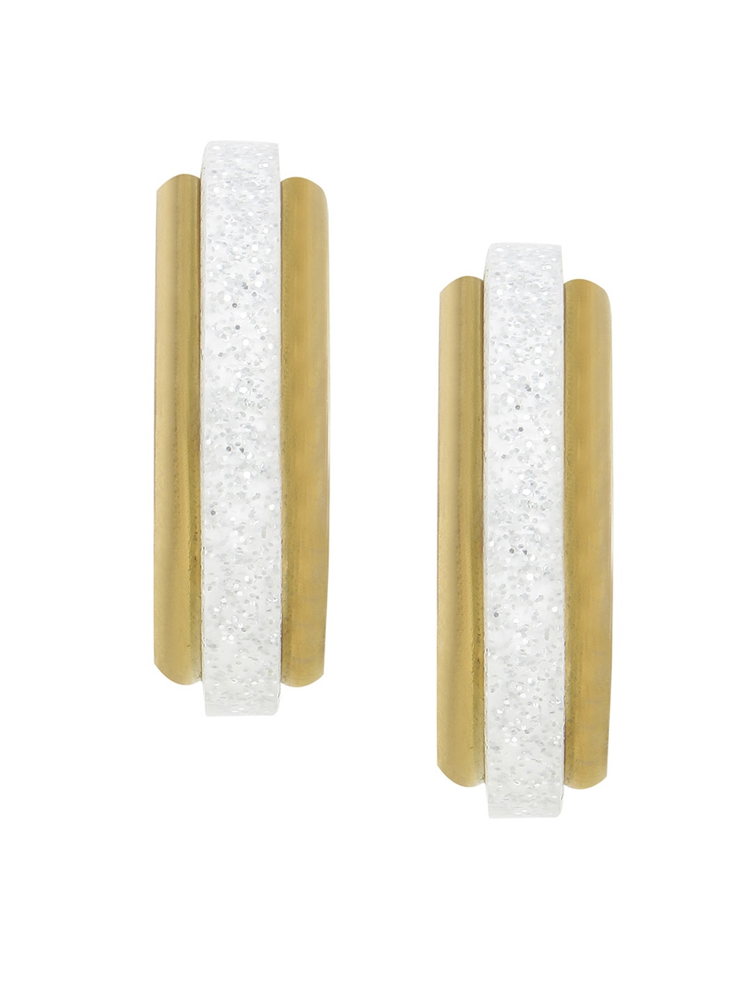 

SATCHEL White & Gold-Toned Circular Hoop Earrings
