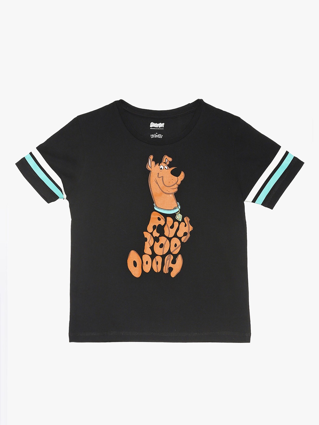 

Kids Ville Boys Black Scooby Doo Printed Round Neck Pure Cotton T-shirt