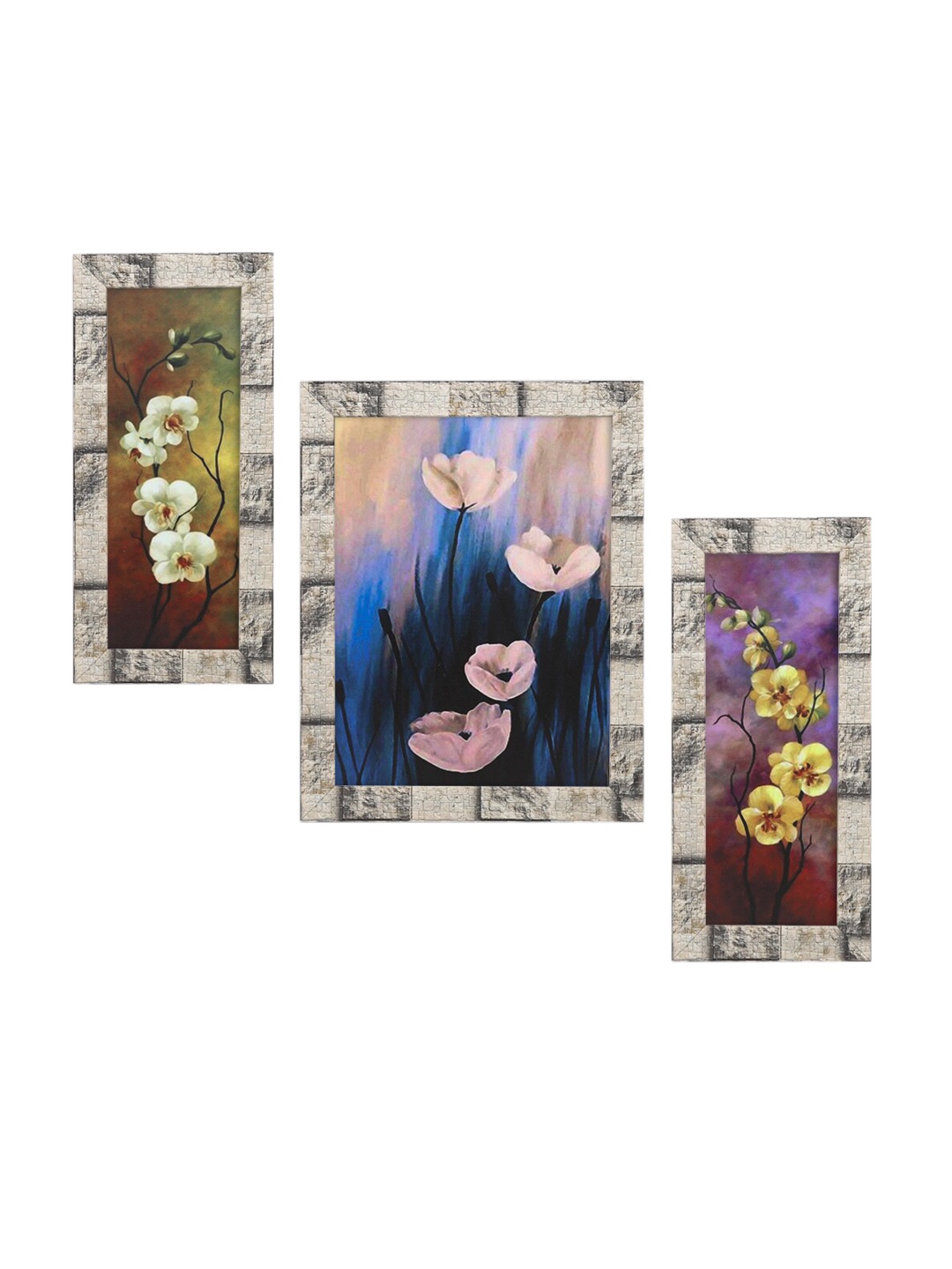 

Indianara Blue Set of 3 Floral Paintings