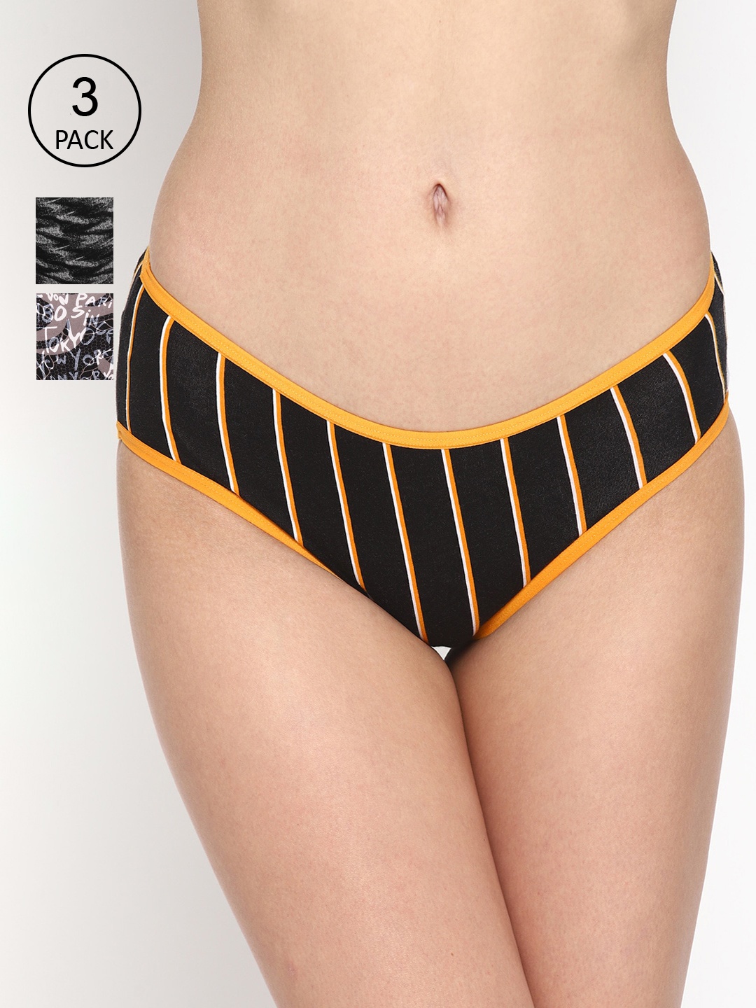 

Skidlers Women Pack of 3 Assorted Printed Hipster Briefs