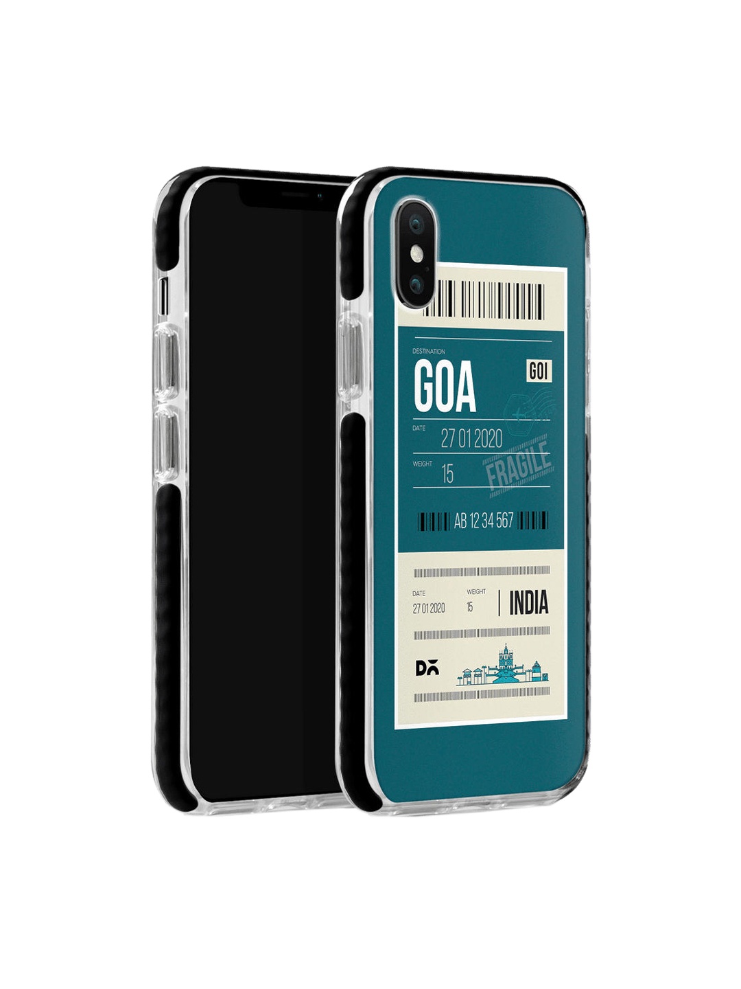 

DailyObjects Teal Blue & White Goa City Tag Stride Multi-Layer Protection iPhone X Mobile Back Cover