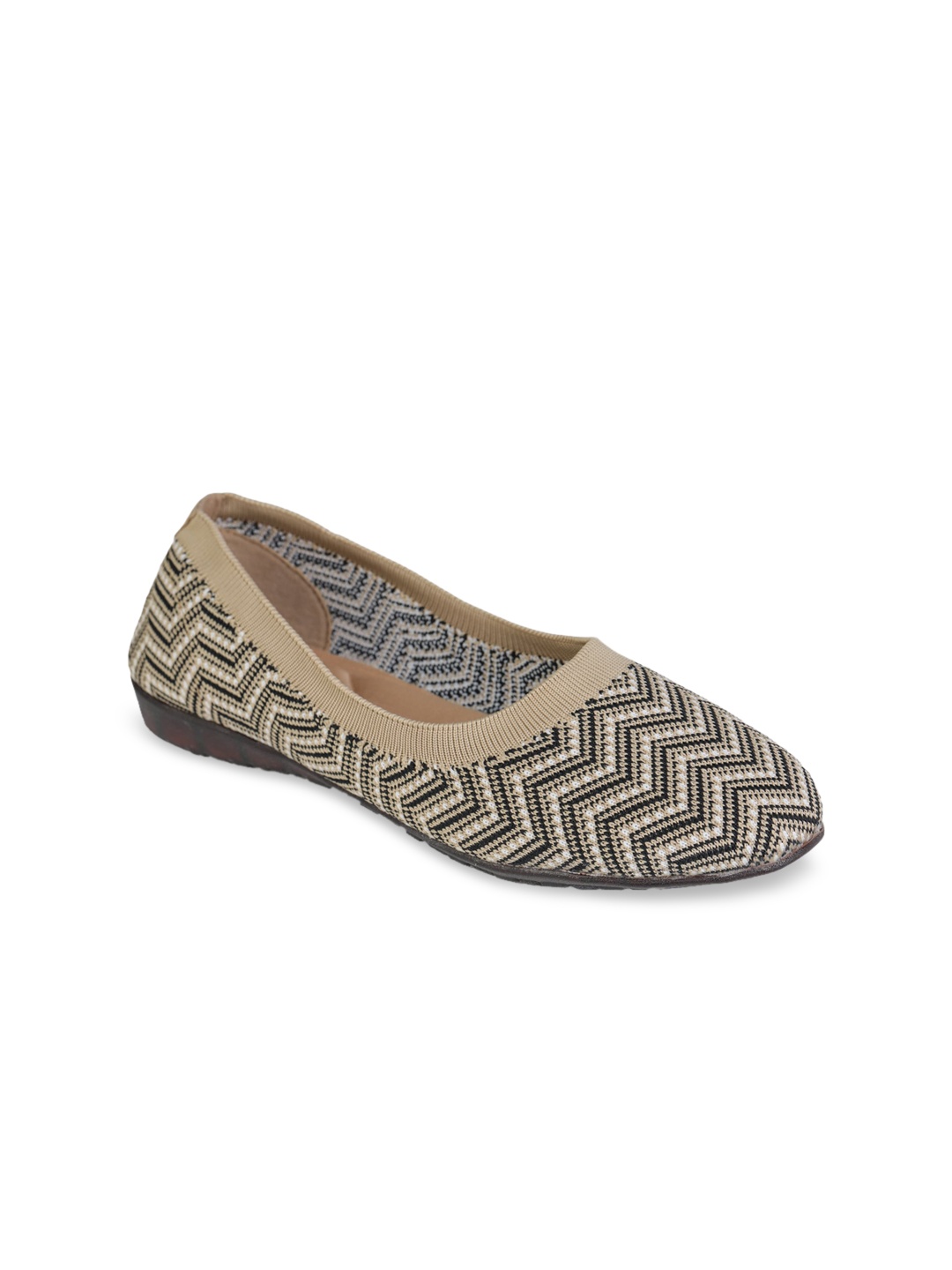 

TRASE Women Beige Printed Ballerinas