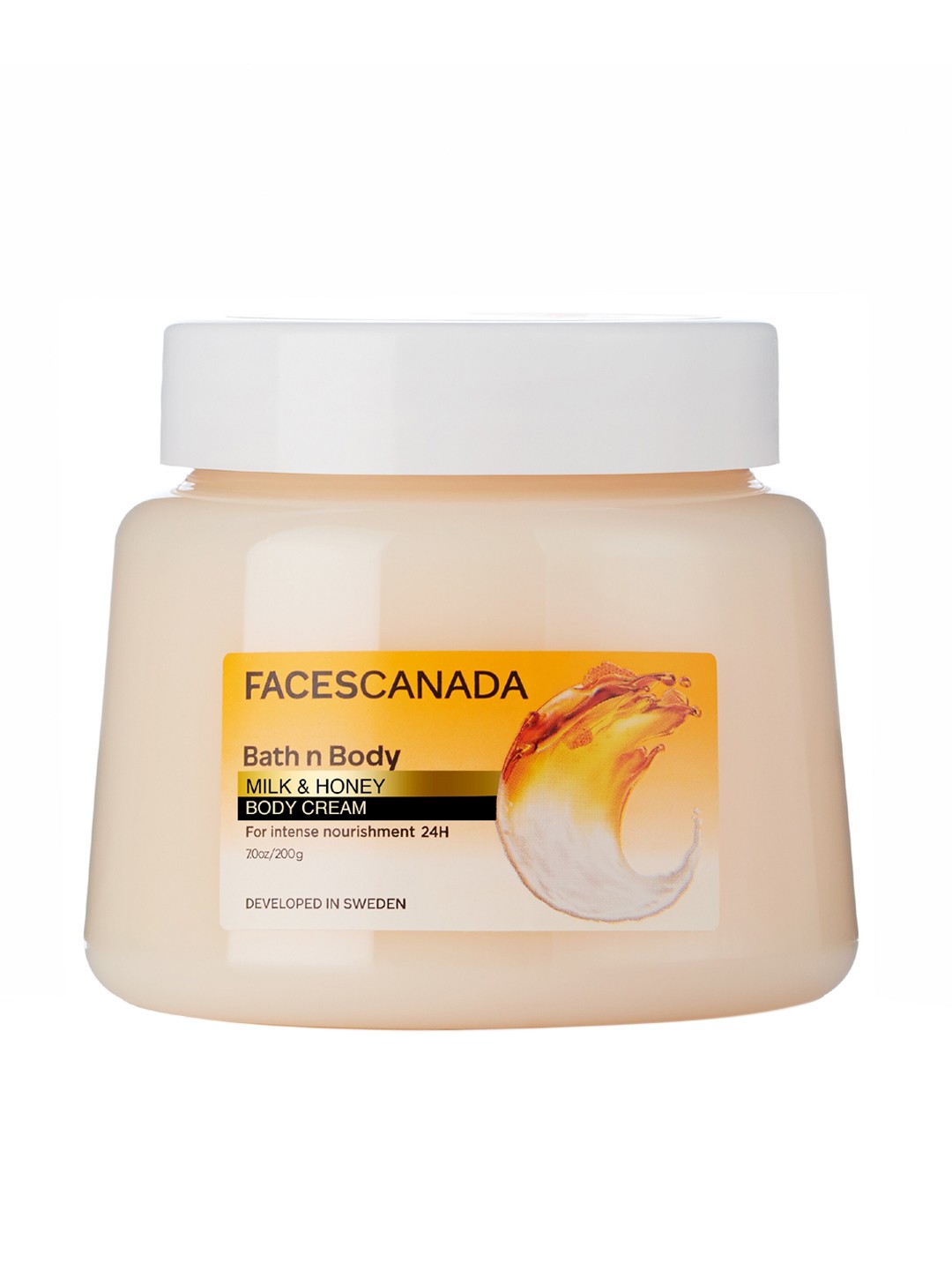 FACES CANADA Unisex Bath n Body Milk & Honey Body Cream 200gm, Beige