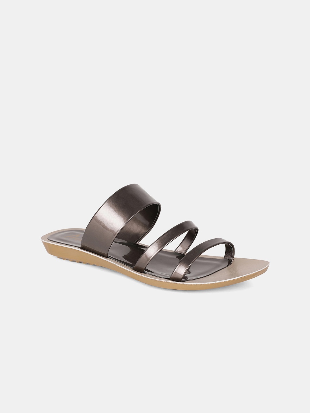 

AURELIA Women Grey Solid PU One Toe Flats