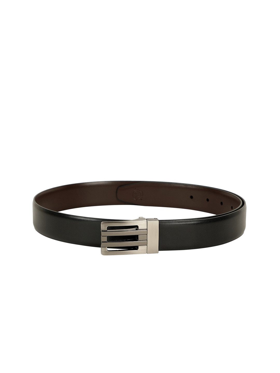 

ZEVORA Men Black & Brown Solid Reversible Belt