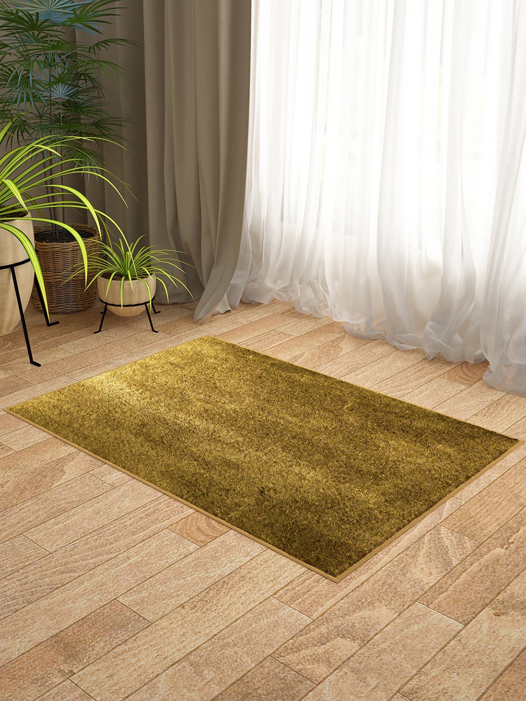 

Story@home Set of 2 Camel Brown Solid Anti-Skid Berlin Doormats