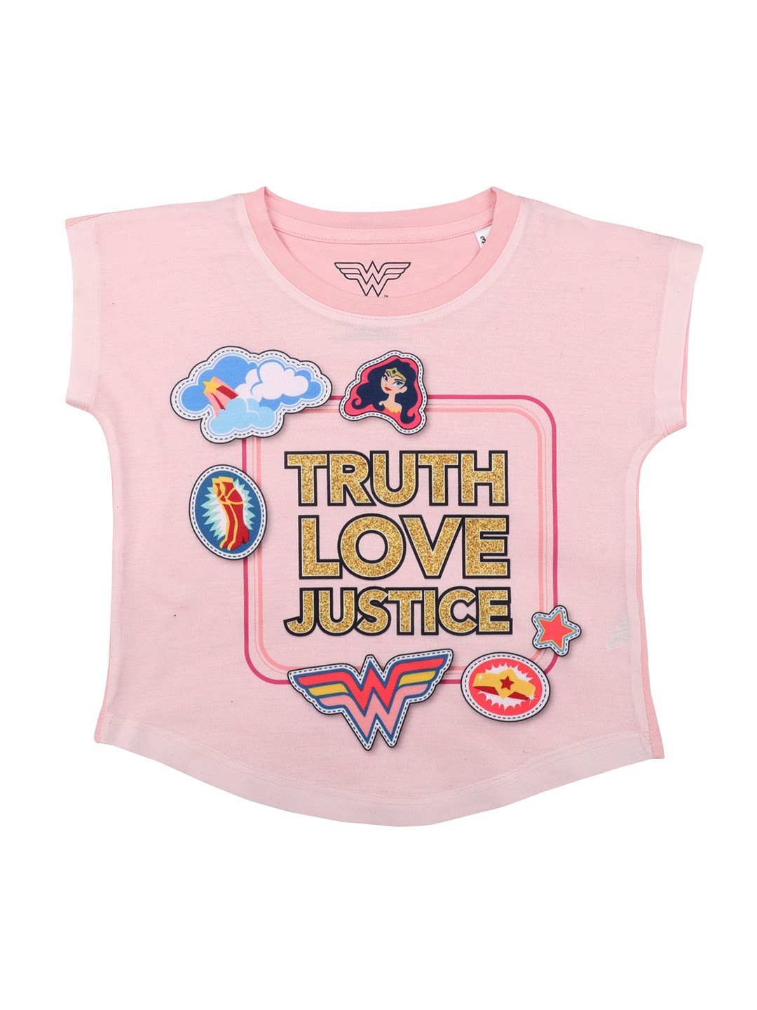 

Wonder Woman Girls Pink Printed Top