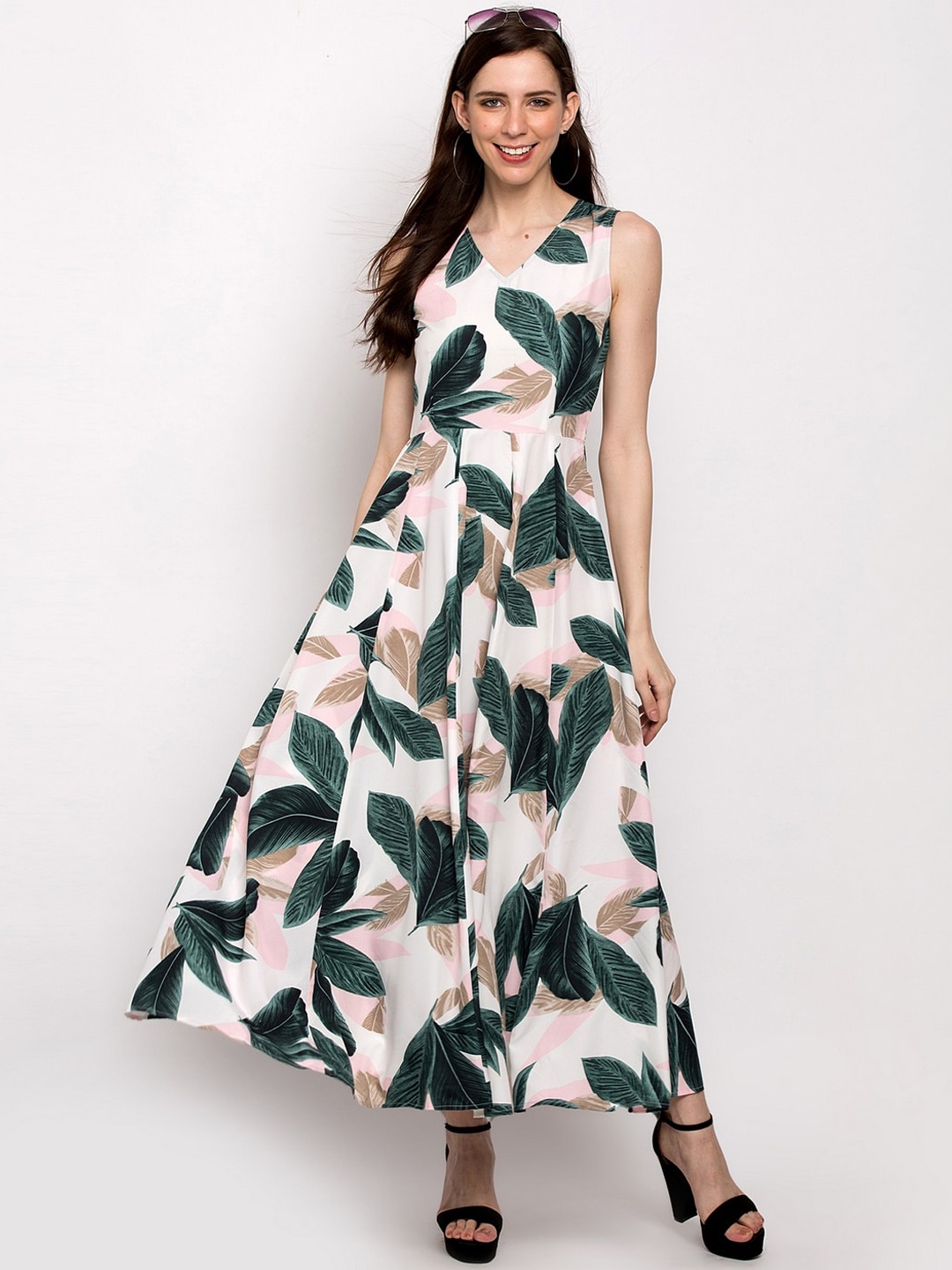 

Slenor Women Multicoloured Floral Printed Maxi Dress, Multi