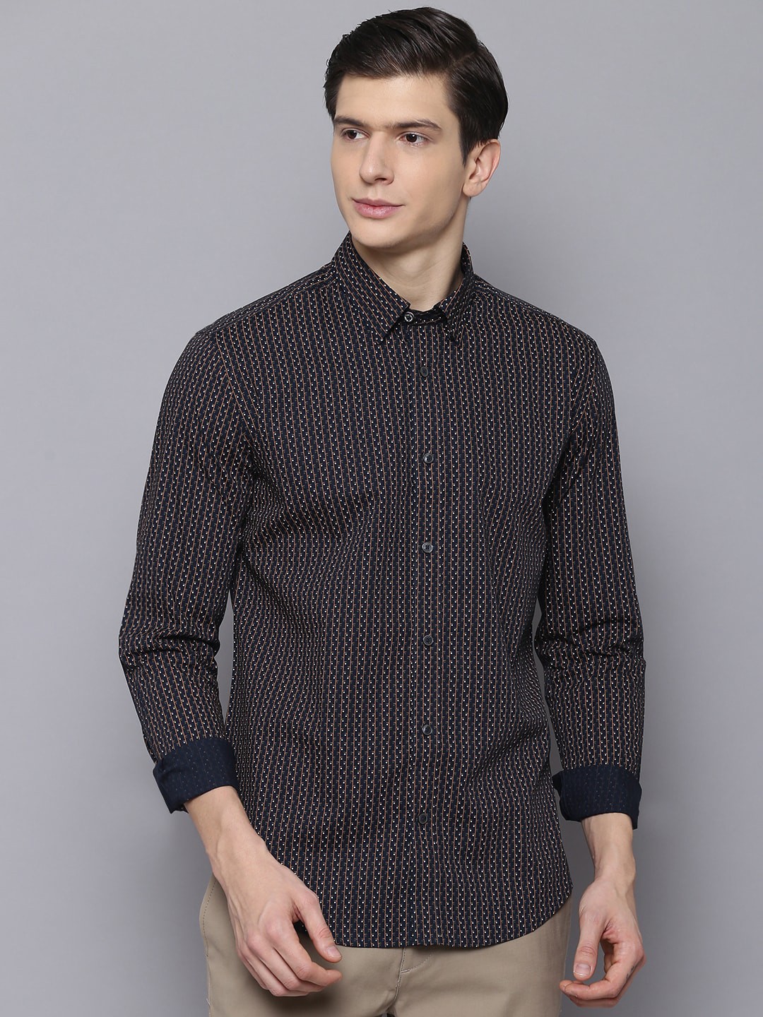 

BEN SHERMAN Men Brown Slim Fit Printed Casual Shirt