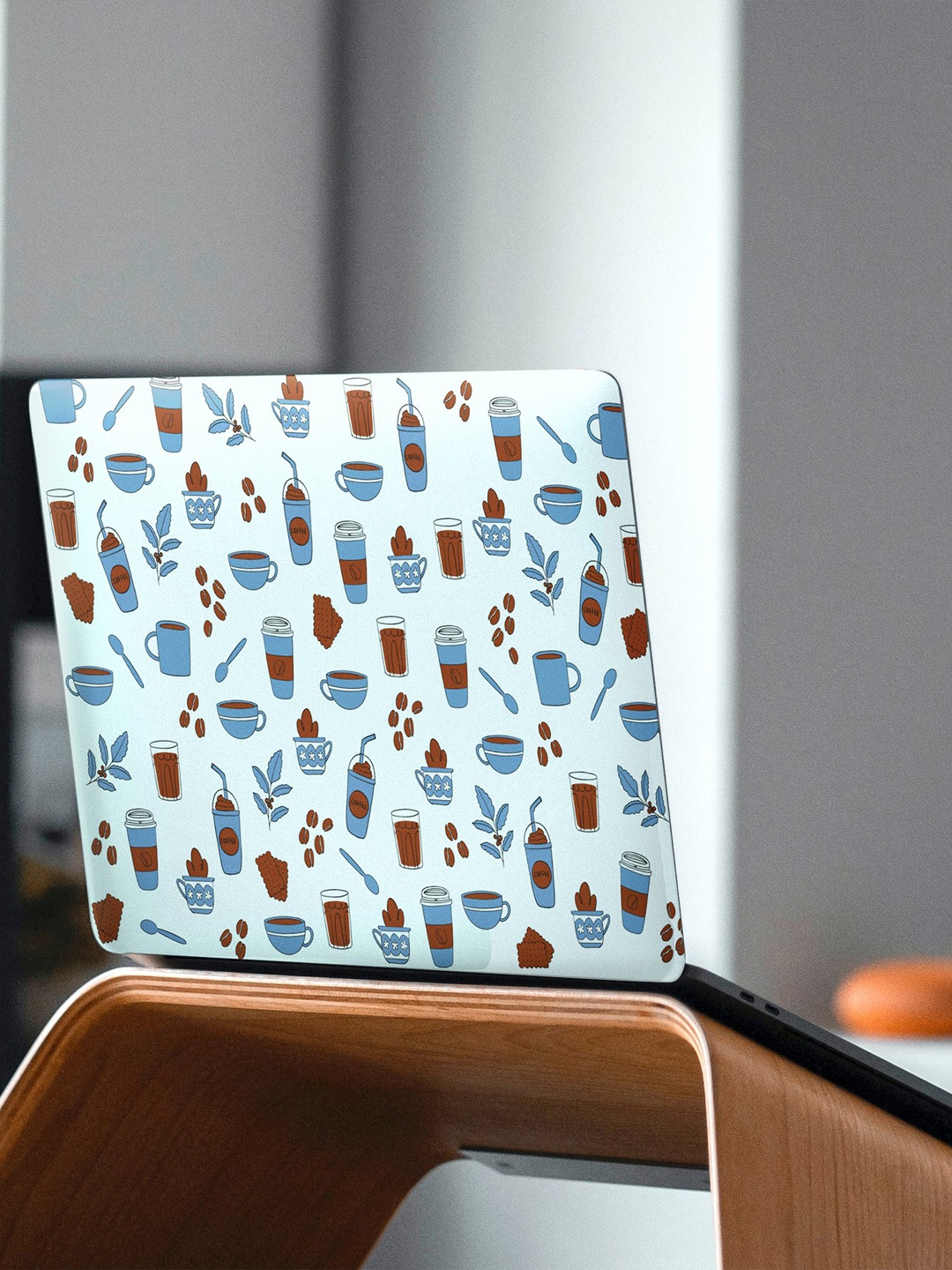 happywagon Coffee Addict Laptop Skin, Blue