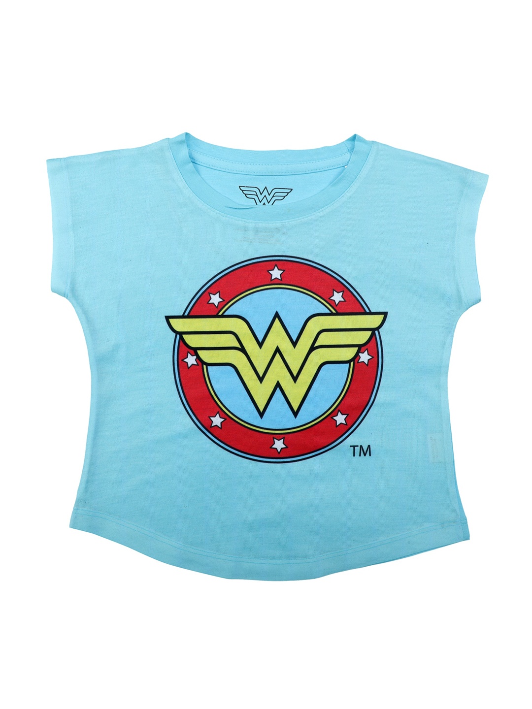 

Wonder Woman Girls Blue Printed Top