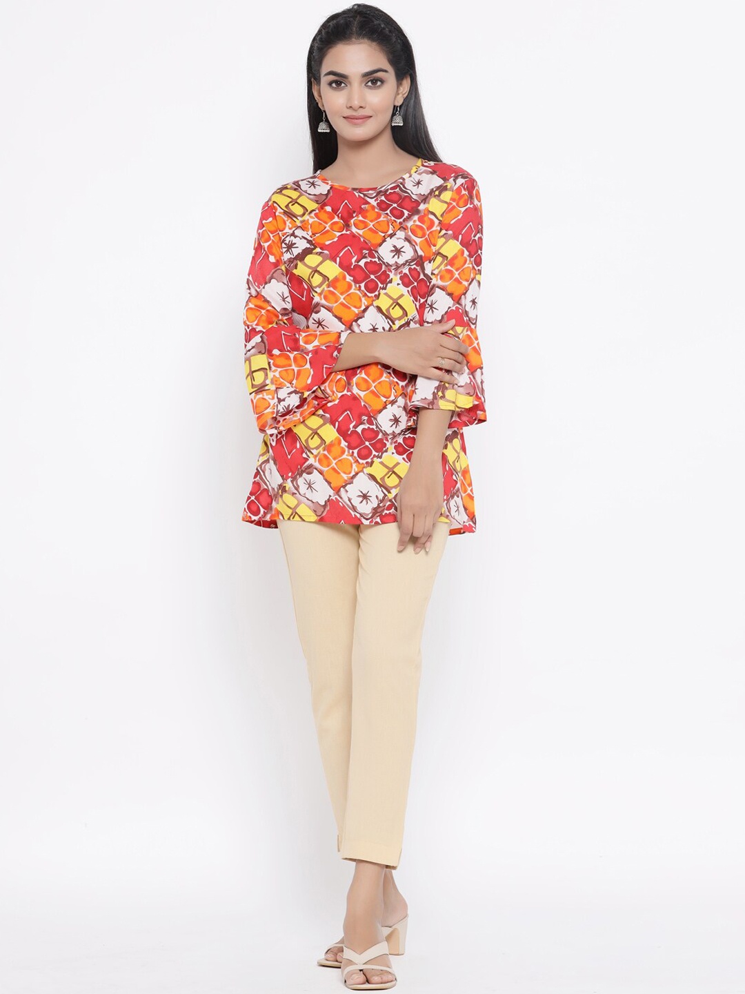 Fabriko Women Multicoloured Printed Top with Trousers, Multi