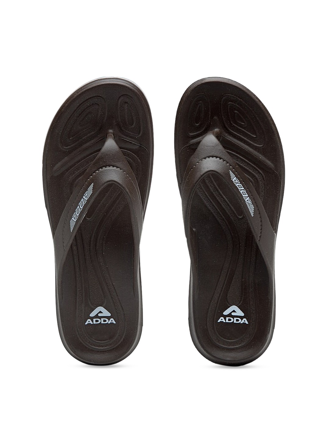 

Adda Men Brown & Grey Printed Thong Flip-Flops