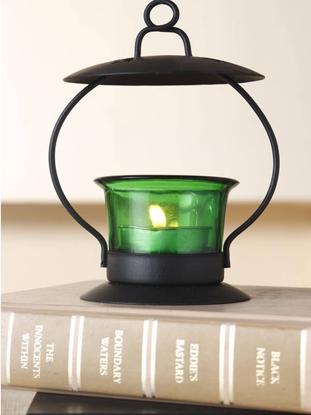 

Heaven Decor Green & Black Glass Tealight Candle Holder