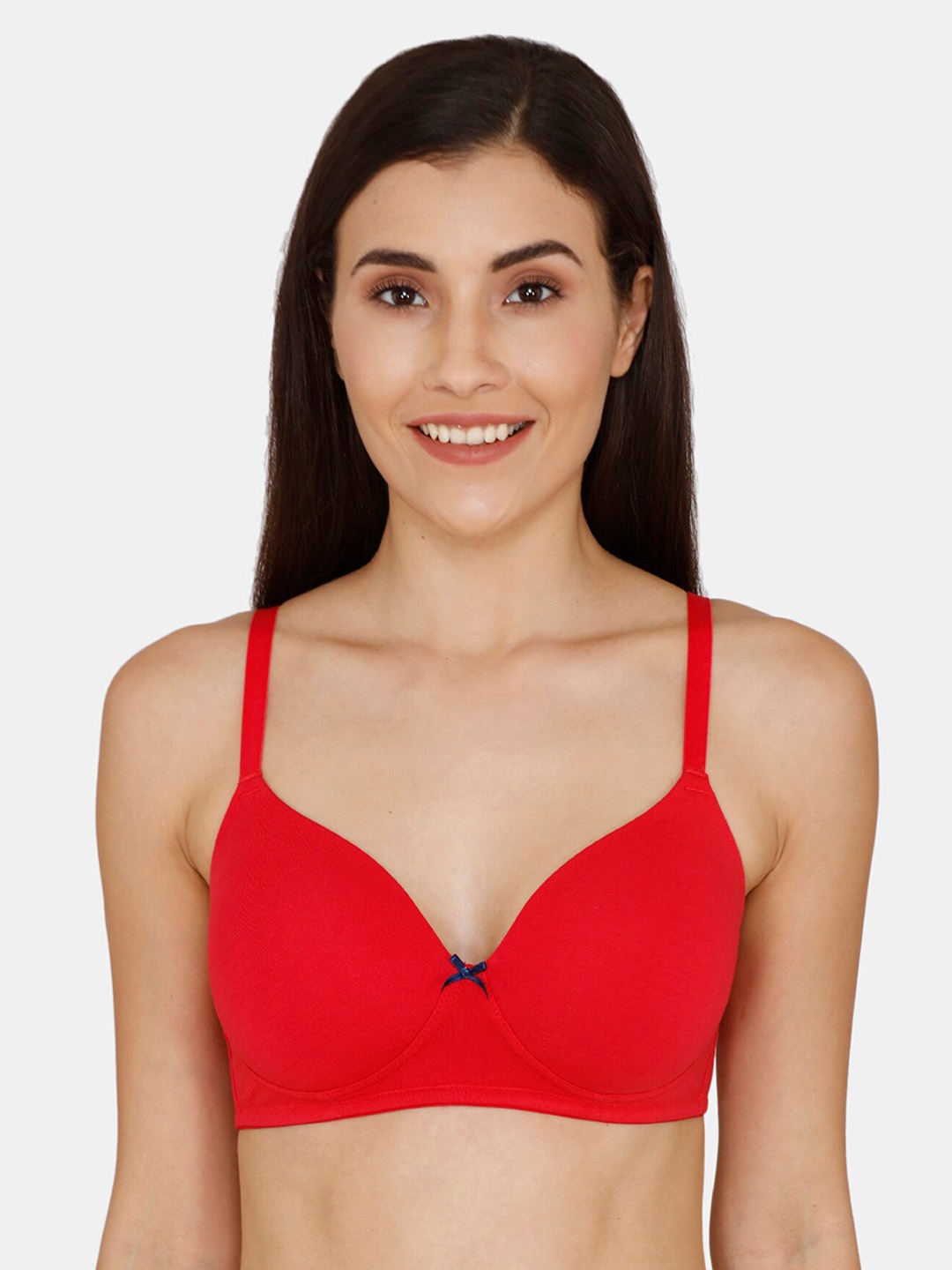 

Zivame Orange Solid Non-Wired Lightly Padded T-shirt Bra ZI10RMFASH00RED