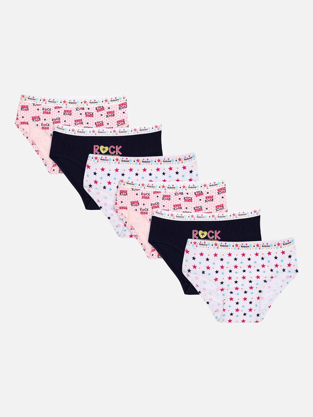 Bodycare Kids Girls Pack Of 6 Assorted Basic Briefs