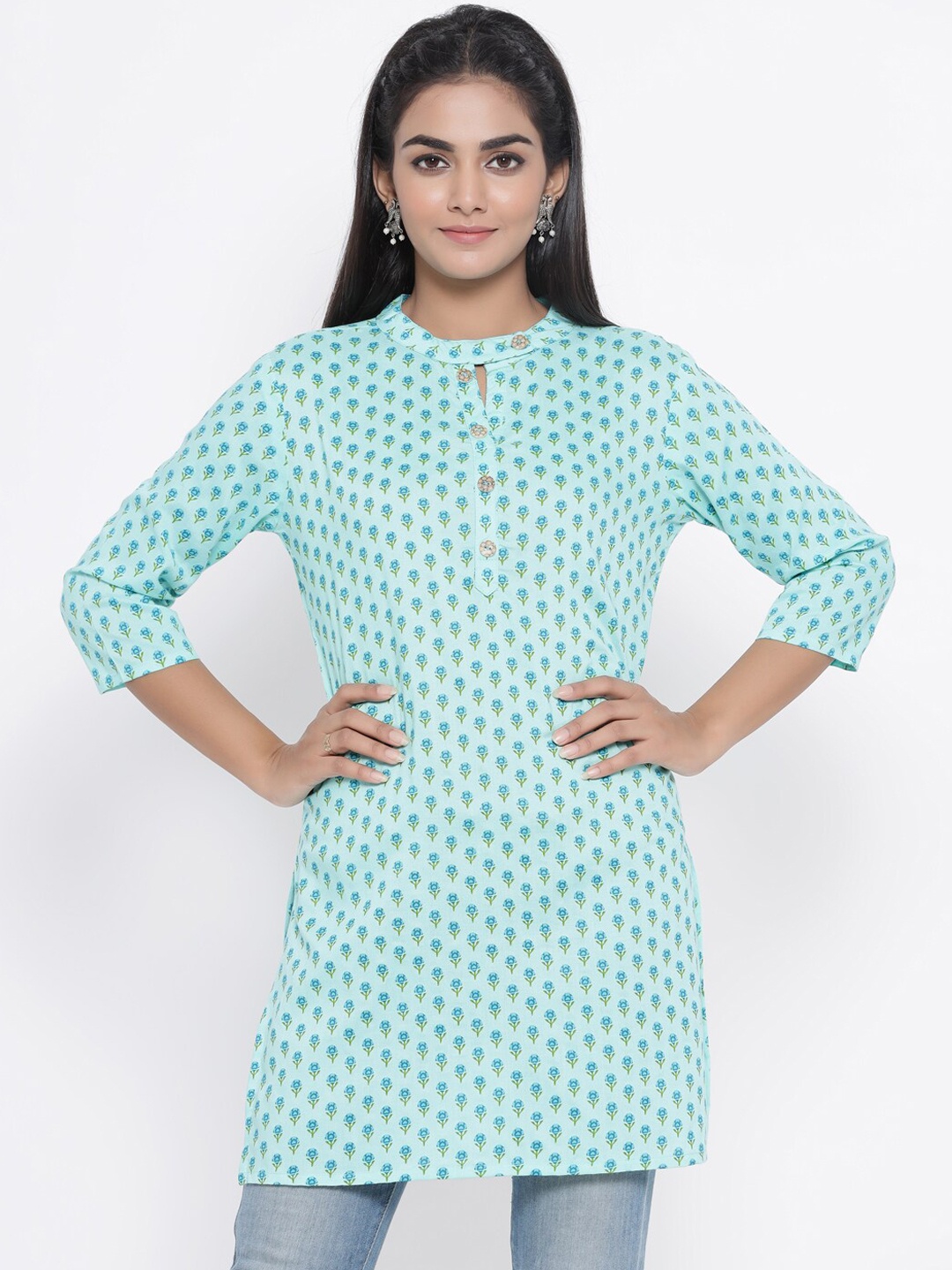 

Fabriko Women Blue Printed Printed Kurti