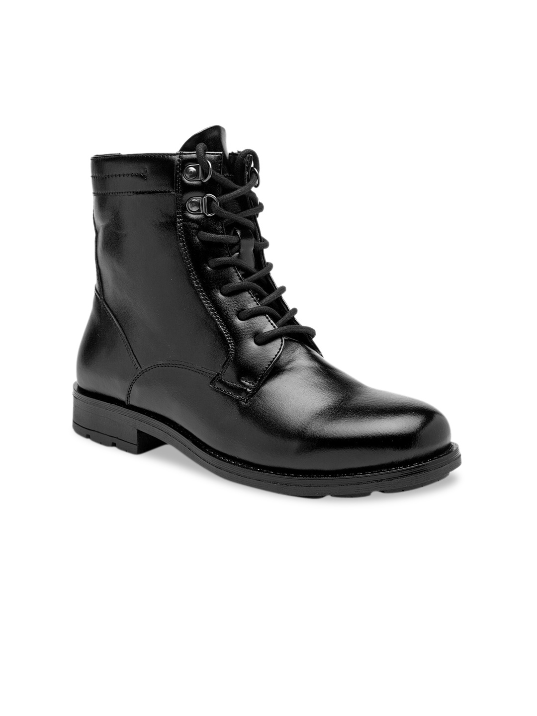 

Apsis Men Black Solid Synthetic Leather Mid-Top Flat Boots