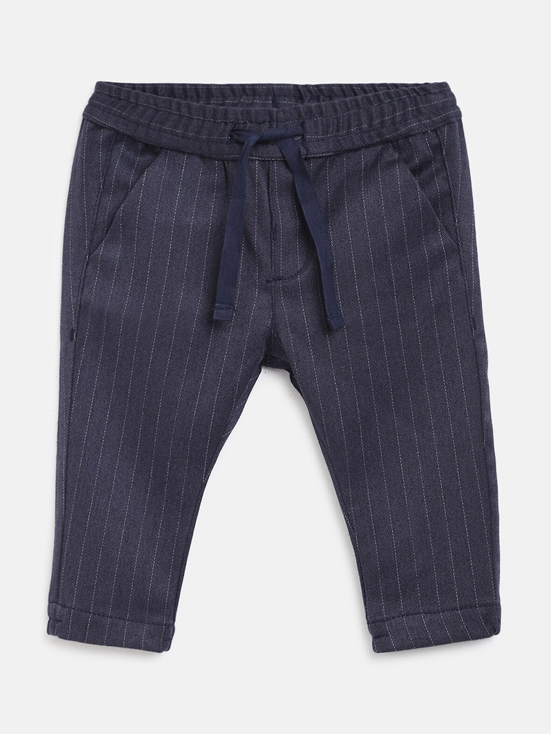 

Chicco Boys Navy Blue Regular Fit Striped Regular Trousers