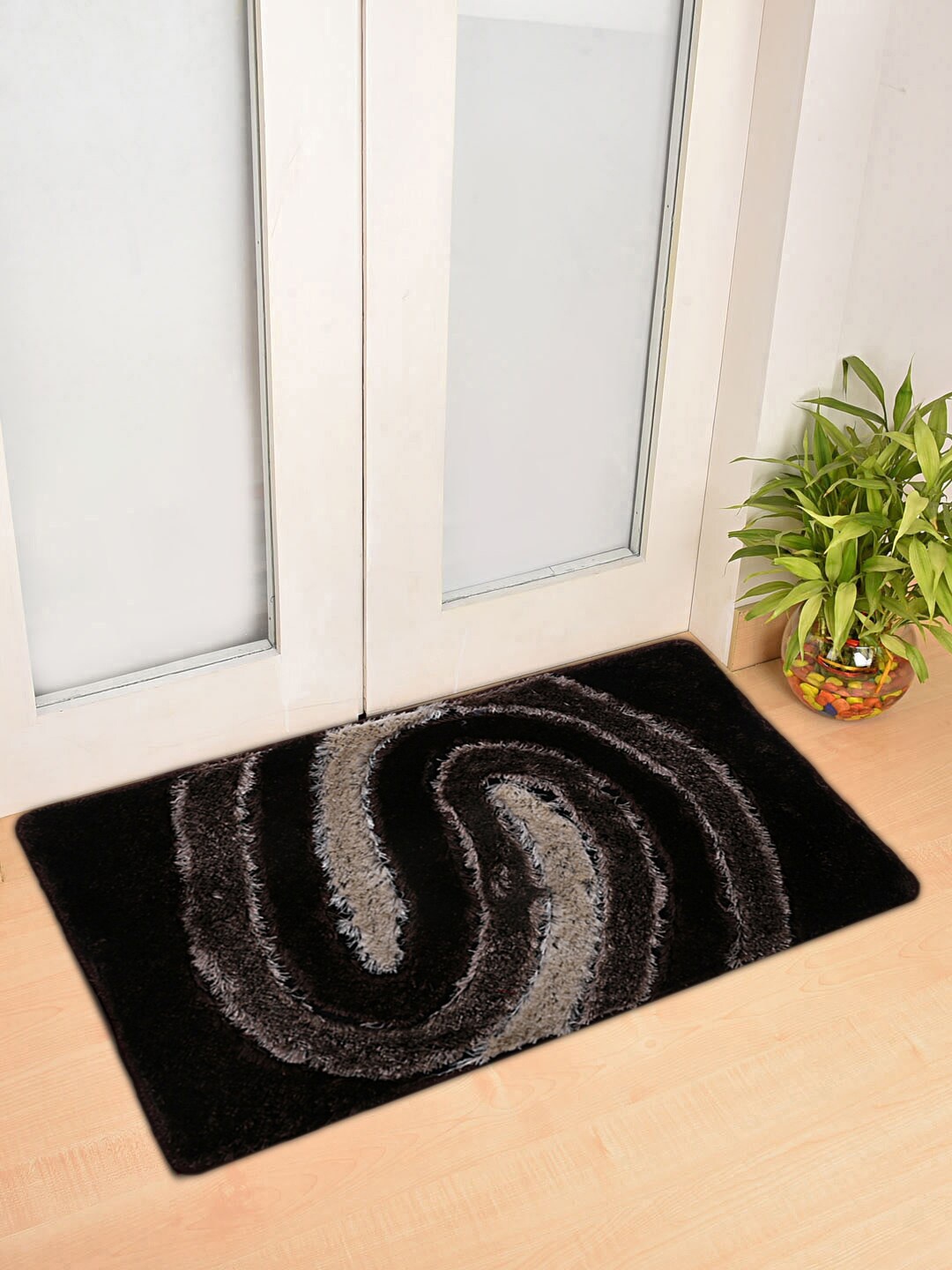 Kuber Industries Set of 3 Printed Anti-Slip Doormats, Maroon