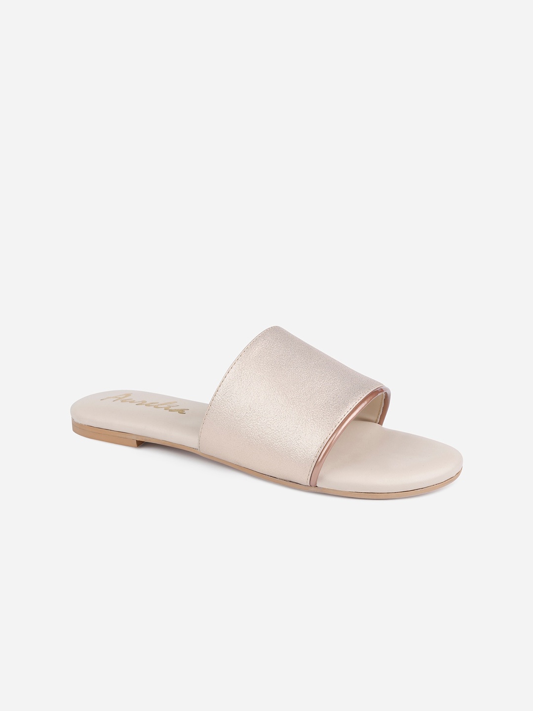 

AURELIA Women Rose Gold Solid Open Toe Flats