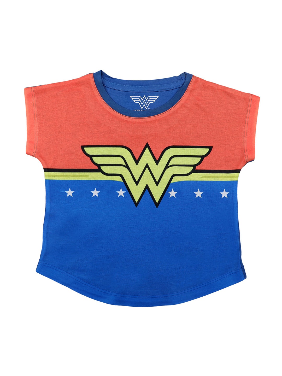 

Wonder Woman Girls Blue Printed Top