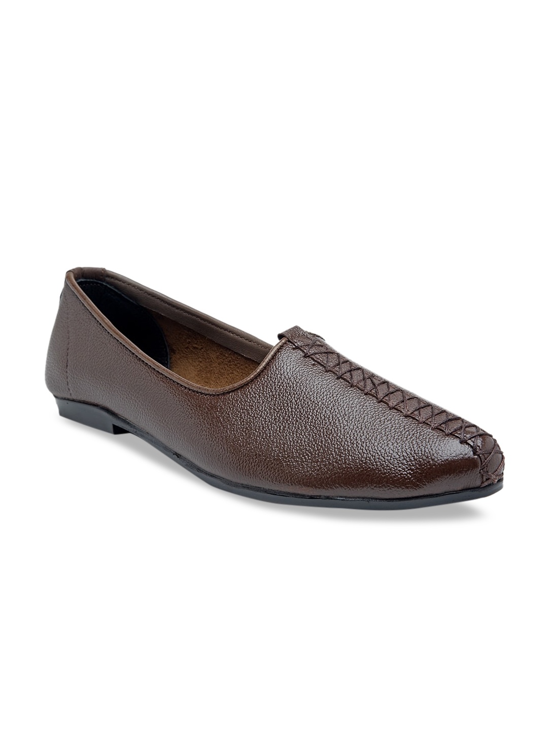 

Teakwood Leathers Men Brown Textured Mojaris