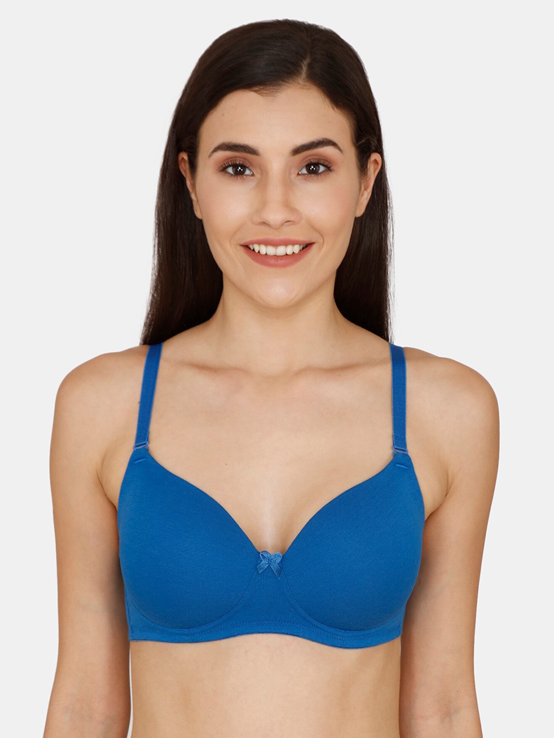 

Zivame Blue Solid Non-Wired Lightly Padded T-shirt Bra ZI1137COREGBLUE