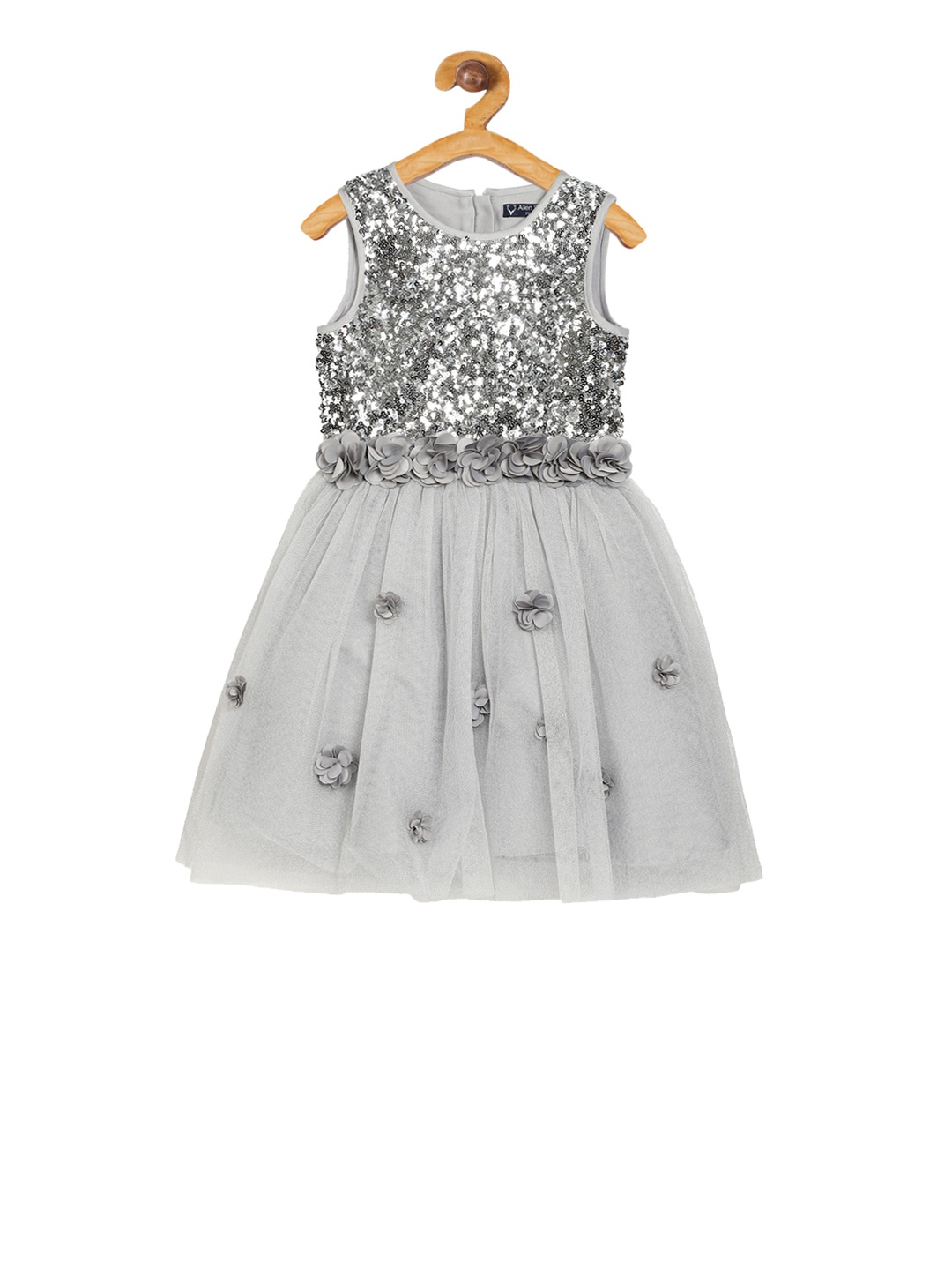 

Allen Solly Girls Grey Embellished Fit and Flare Dress
