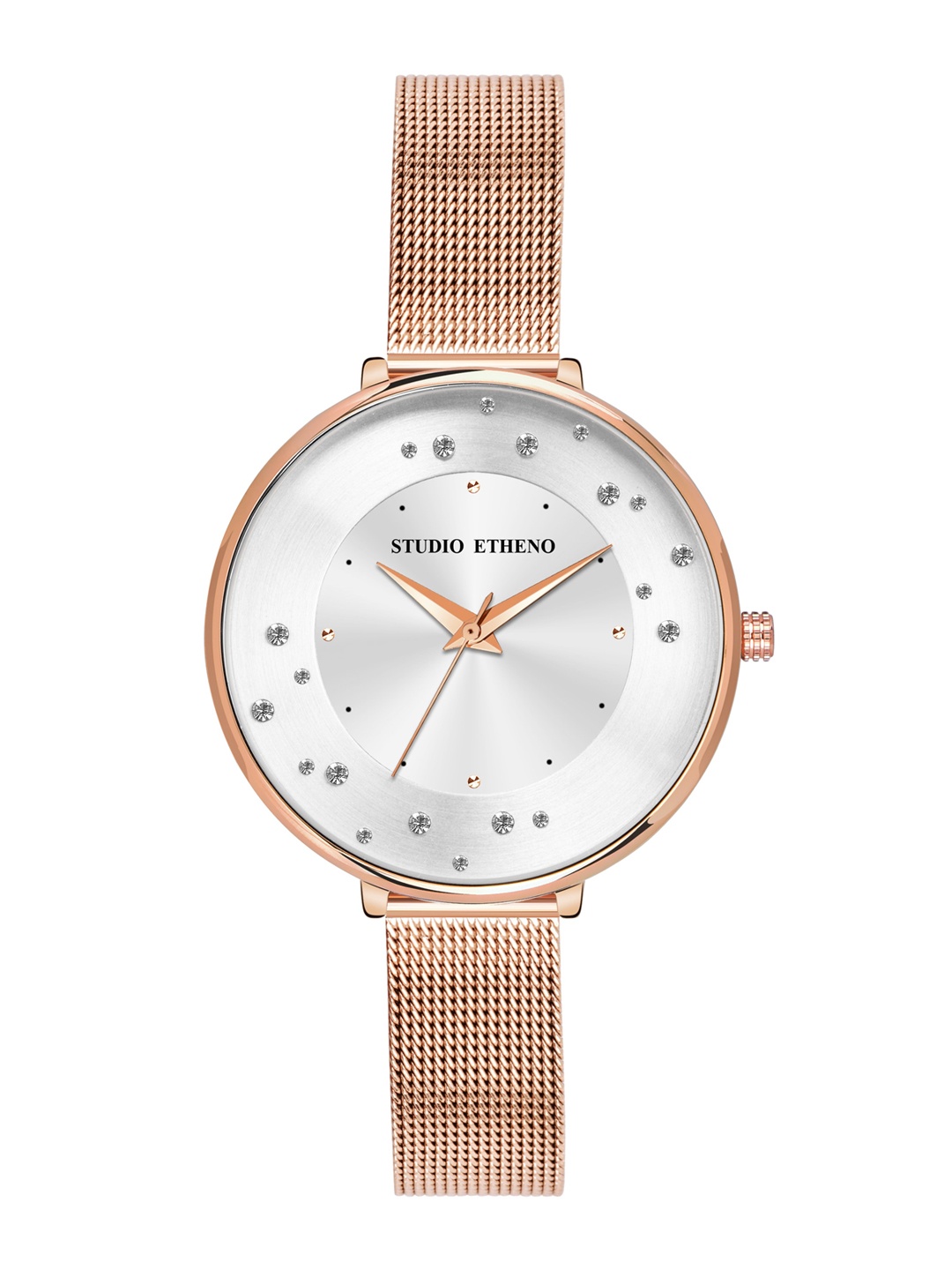 

STUDIO ETHENO Women Silver-Toned & Rose Gold Analogue Watch