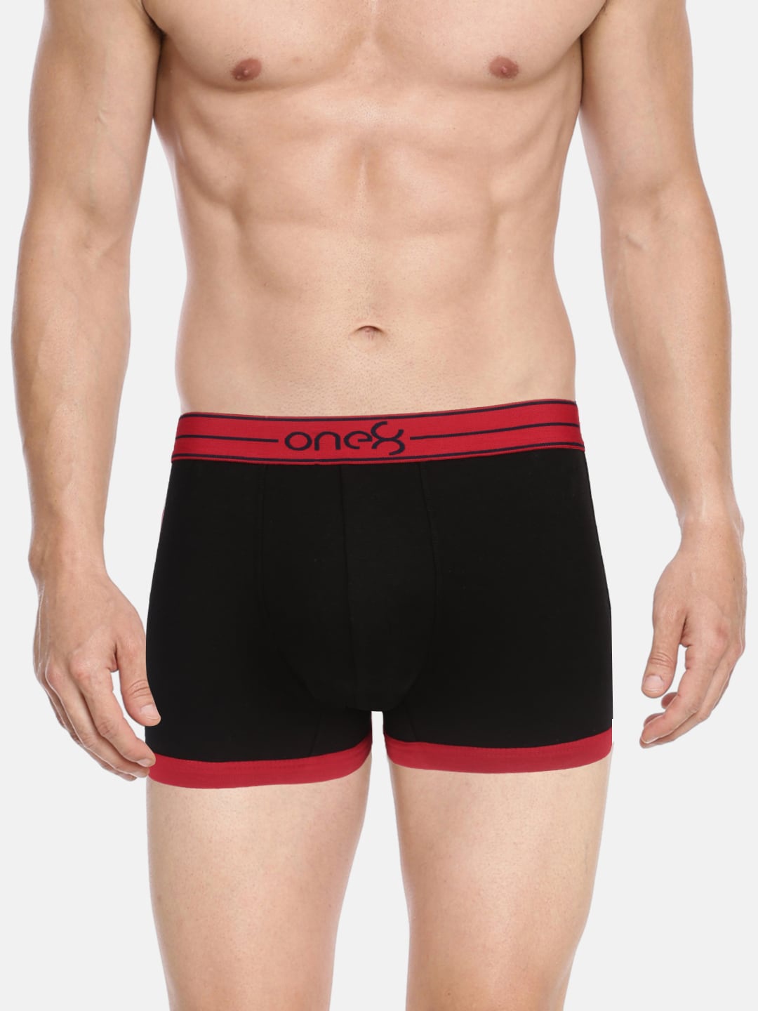 one8 by Virat Kohli Men Black & Red Solid Trunks 115