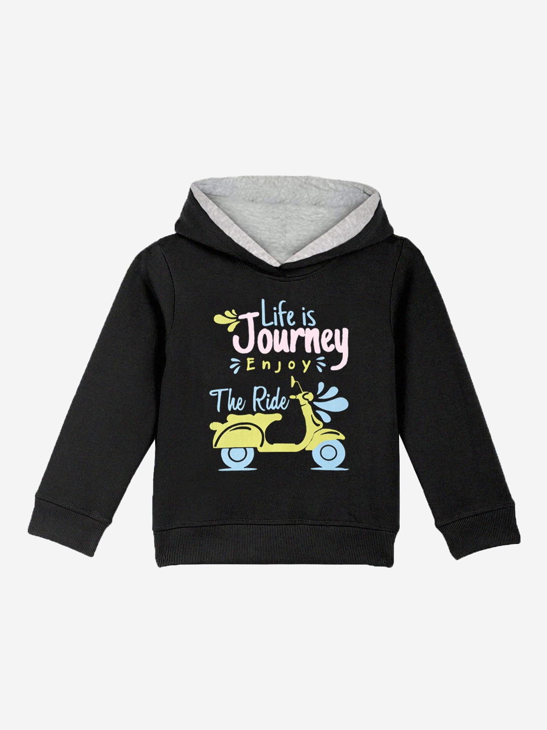

Naughty Ninos Girls Black Printed Hooded Sweatshirt