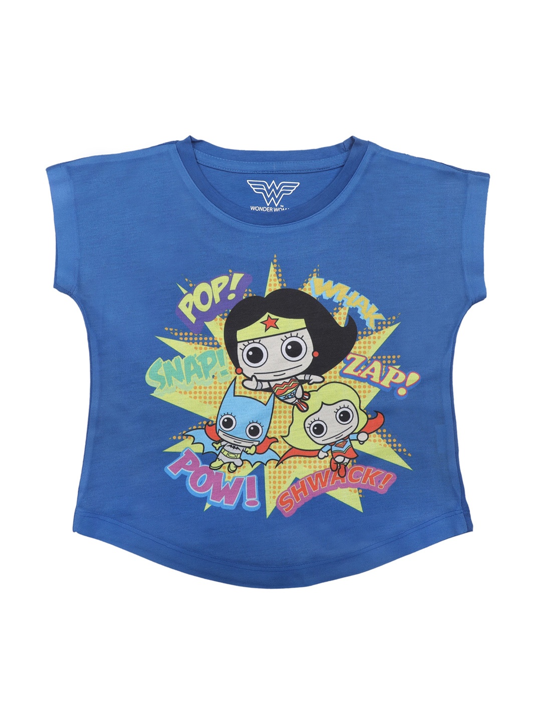 

Wonder Woman Girls Blue Wonder Woman Printed Top