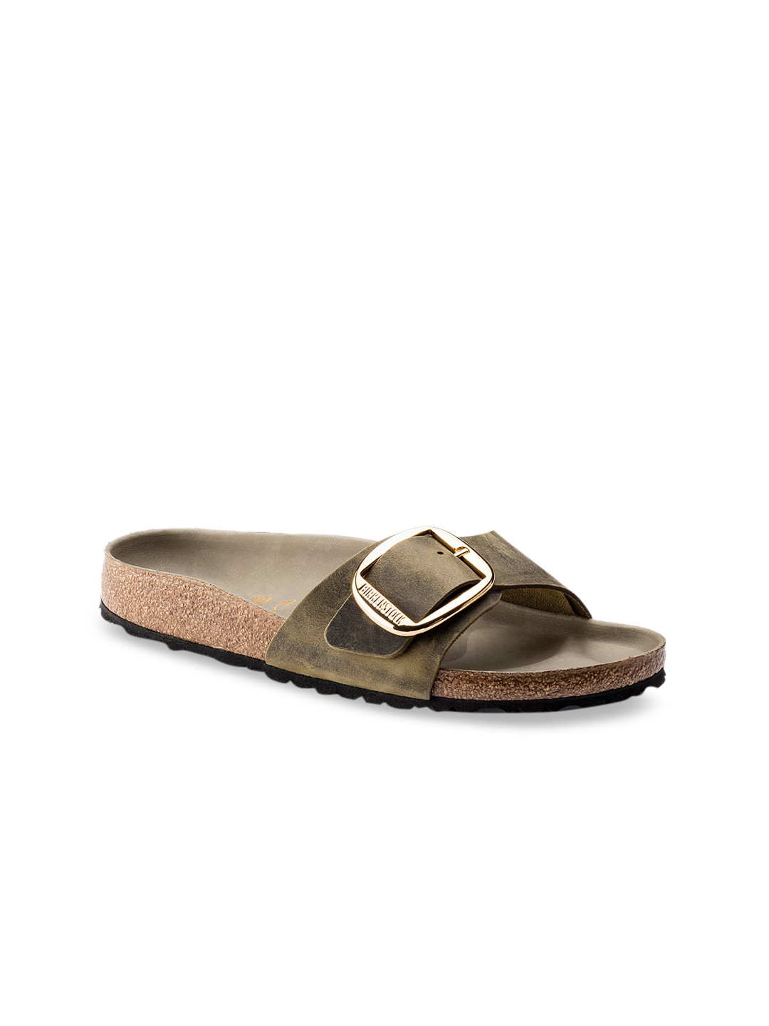 

Birkenstock Women Green Solid Leather Madrid Narrow Width Flats