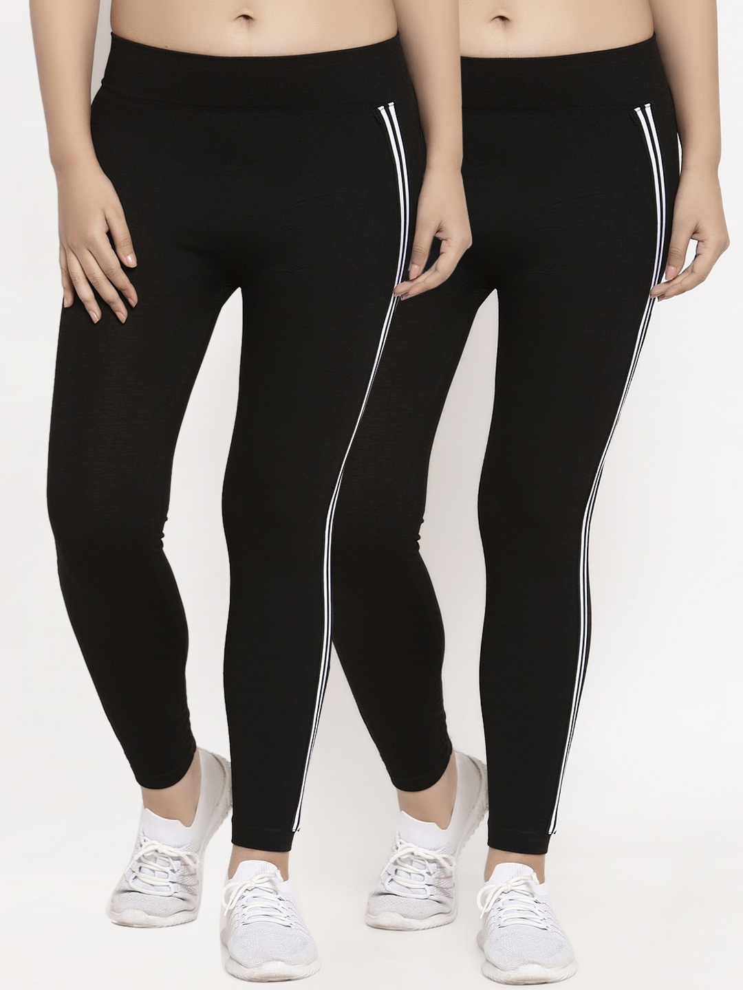 

KLOTTHE Women Pack Of 2 Black Solid Slim-Fit Track Pants