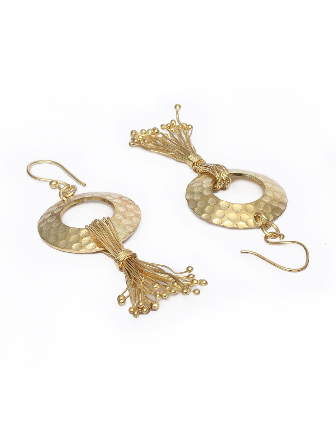 

Bodh Design Gold-Toned Geometric Drop Earrings