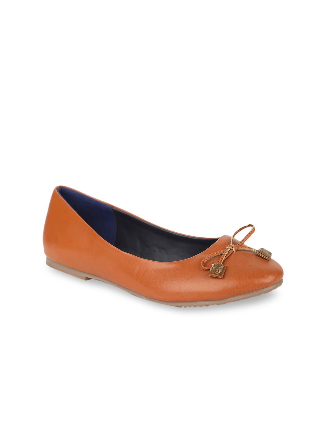 

Footin Women Tan Brown Solid PU Ballerinas