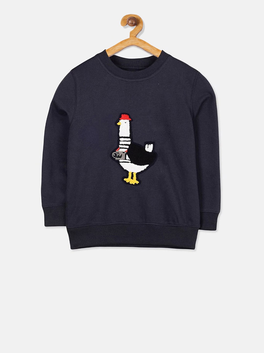 

Cherry Crumble Boys Navy Blue & Off-White Printed Sweatshirt