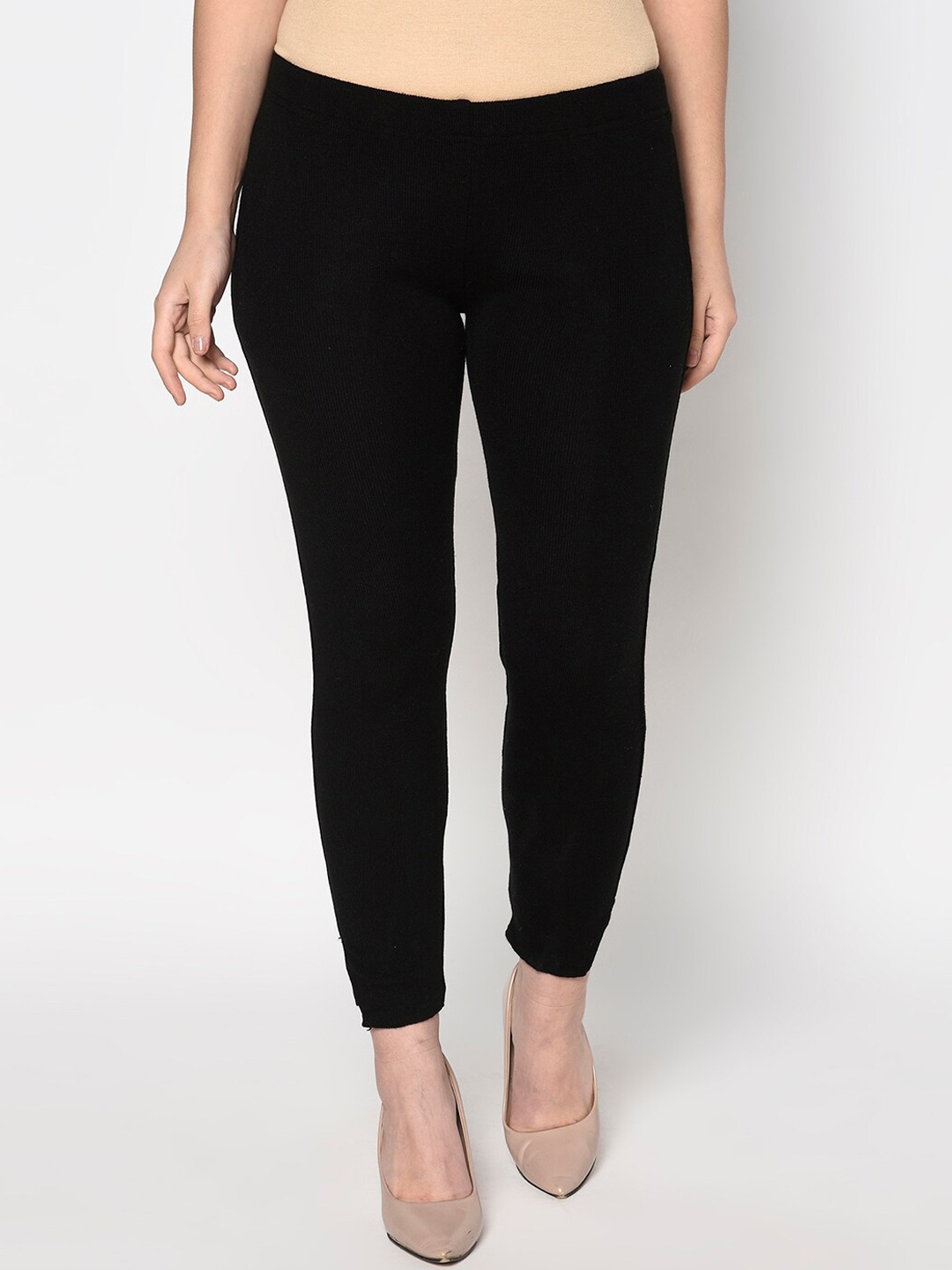 

FABNEST Women Black Solid Regular Trousers