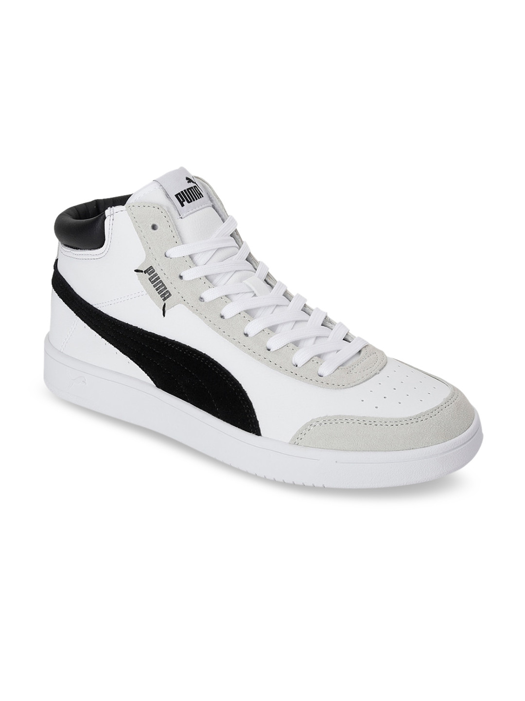 

Puma Unisex White & Black Colourblocked Sneakers