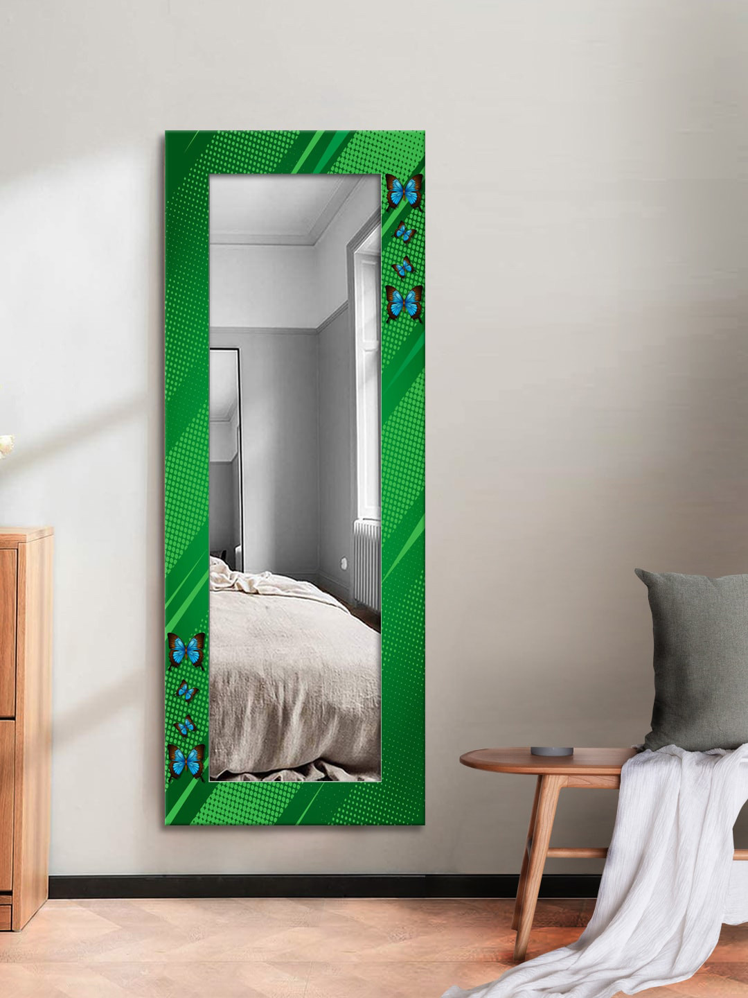 

999Store Green & Blue Framed Wall Mirror