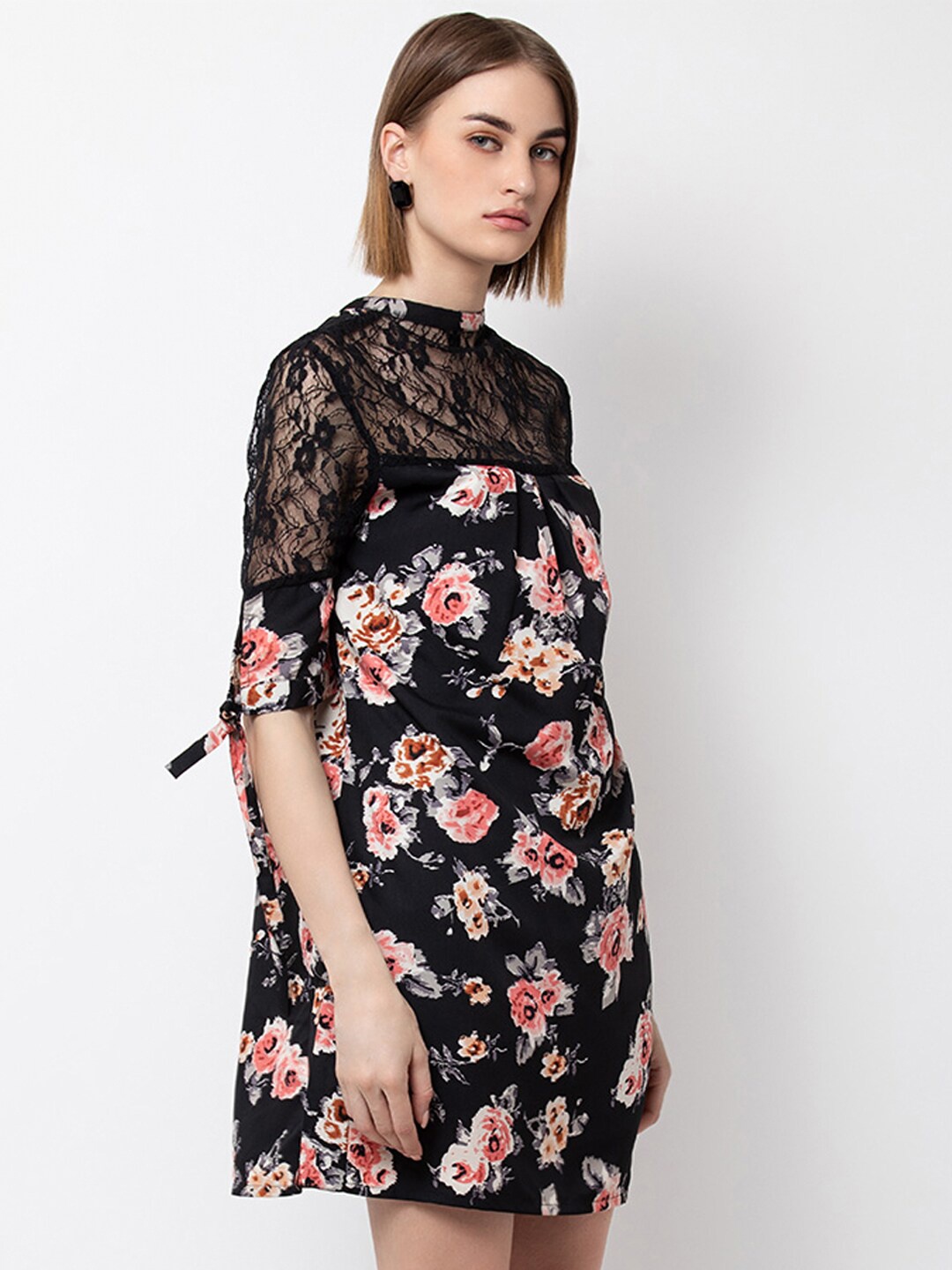 

DODO & MOA Women Black Printed Fit and Flare Dress
