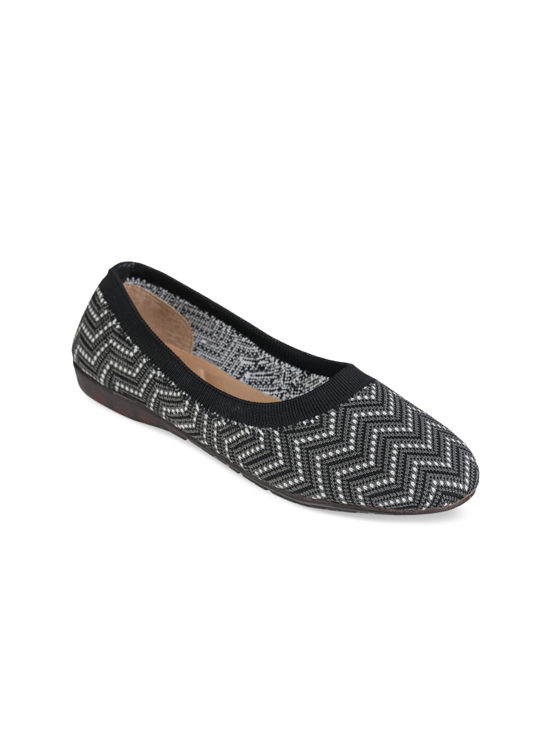 

TRASE Women Black Woven Design Ballerinas