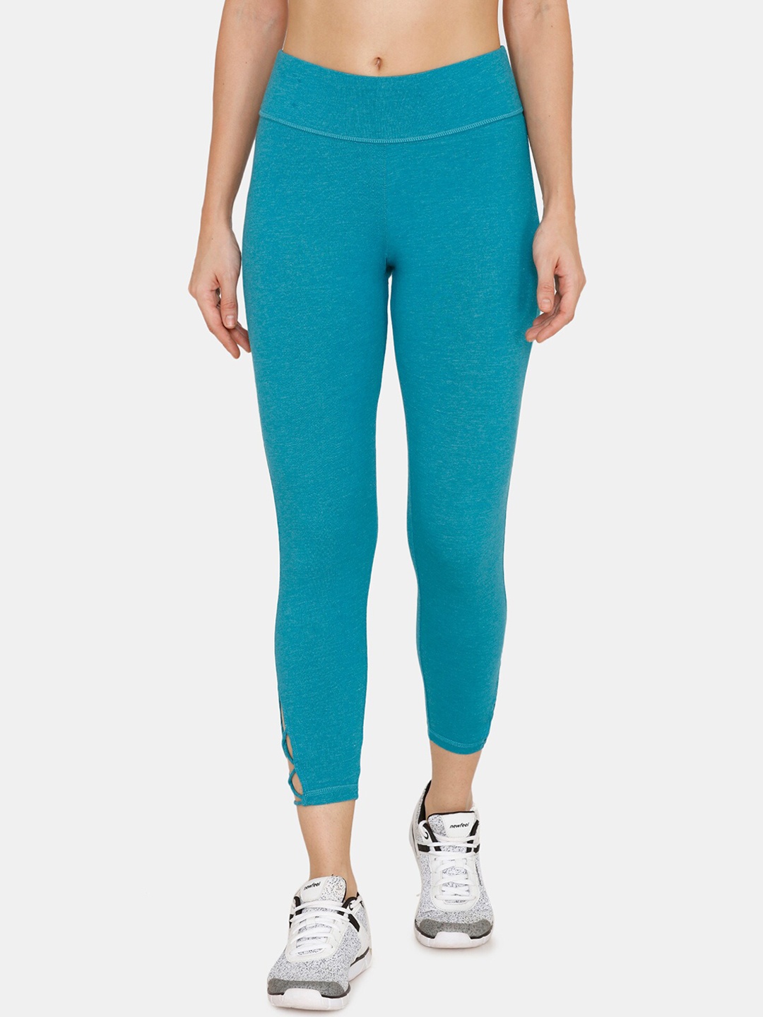 

Zelocity by Zivame Women Blue Solid Slim Fit Tights