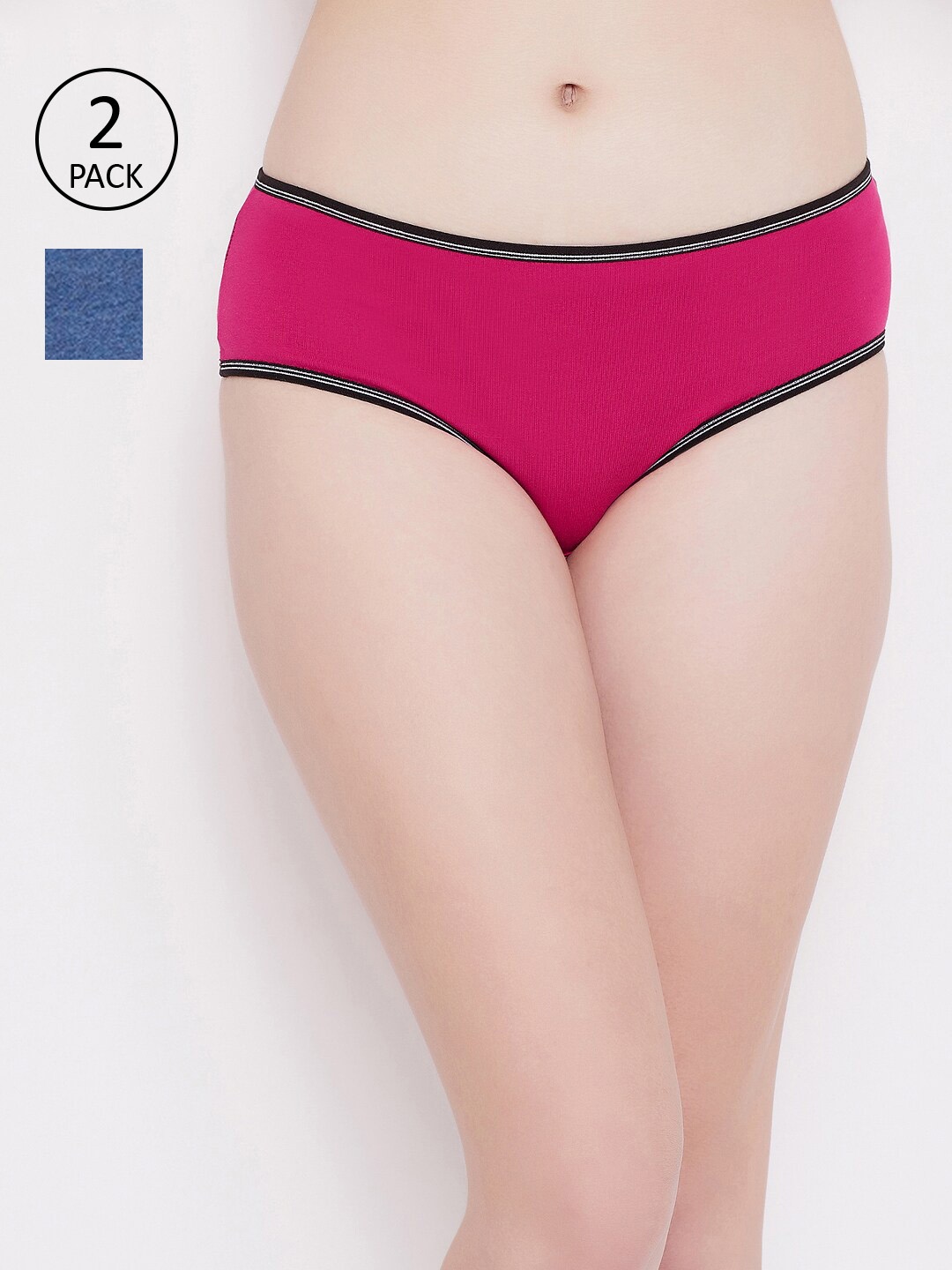 

Clovia Women Pack of 2 Assorted Sustainable Hipster Briefs COMPNC810XL